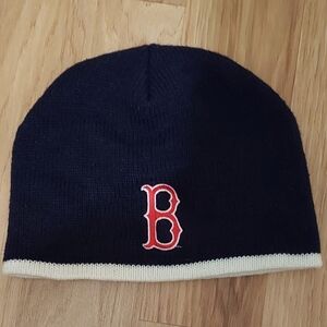 Boston Red Sox Knit Beanie Skull Cap  Embroidered Logo Navy Blue Red MLB Fan
